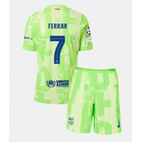 Maglia Calcio Barcelona Ferran Torres #7 Terza Divisa Bambino 2024-25 Manica Corta (+ pantaloncini)